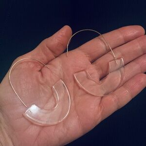 Cresent clear acrylic "C" earrings